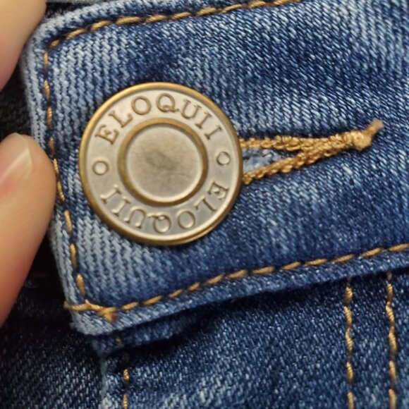 Eloquii Jeans Womens Size 16 Viola Fit Blue Gena Denim Stretch Wide Leg - Picture 10 of 13